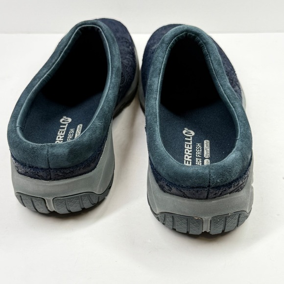 Merrell Encore Frill Clog Slip On Comfort Casual Navy Blue Leather Size 9.5 - Picture 4 of 7